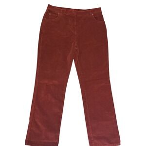 Woolrich Women's Rust Corduroy Pants Size 12 Straight Leg Cotton Stretch Classic